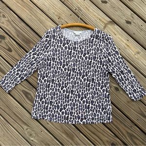 Boden Animal Print Top Tencel Cotton Blend